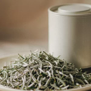 Bai Hao Yin Zhen Silver Needle dry tea leaves