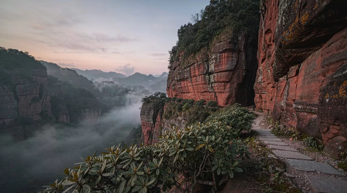 Cliff terraces above the Nine-Bend River, Wuyi